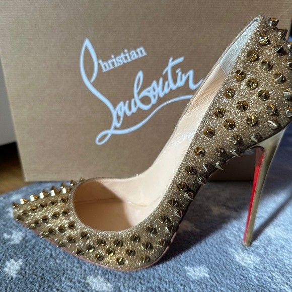 Christian Louboutin Shoes - Christian Louboutin Gold Spiked Heels